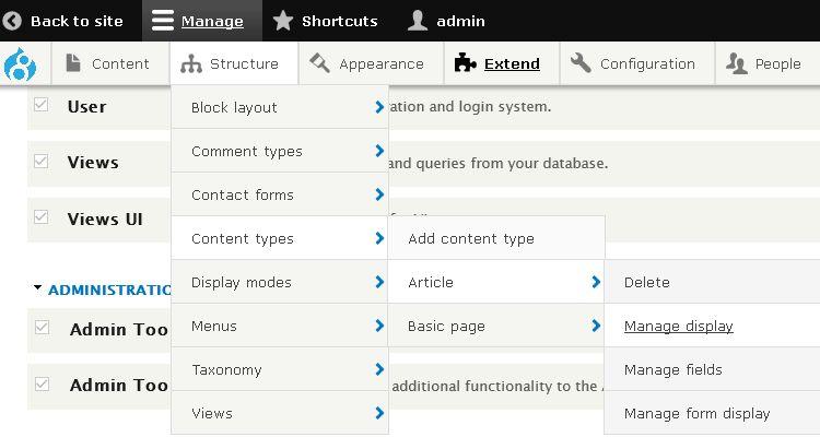 Admin Toolbar: Drop Down Menu untuk Administrasi Drupal 8 Admin Toolbar: Drop Down Menu untuk Administrasi Drupal 8