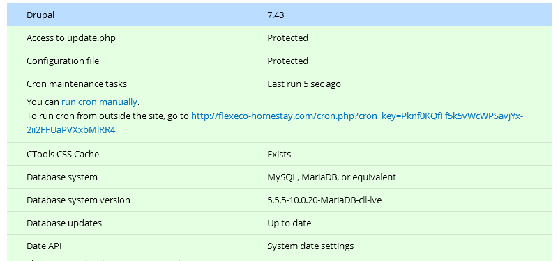 Versi drupal sudah up to date