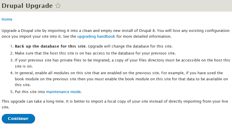 Upgrade ke Drupal 8