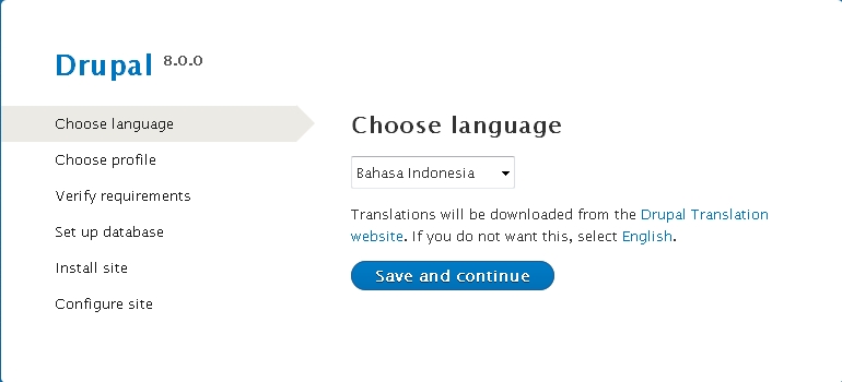 Instal Drupal 8