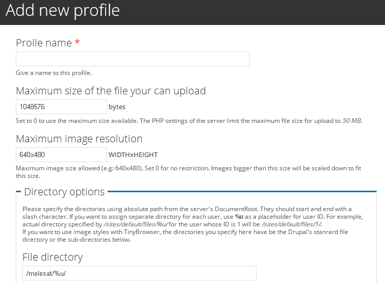 TinyBrowser: Add New Profile