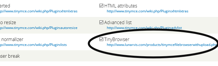 TinyBrowser: Mengaktifkan Tombol TinyBrowser di WYSIWYG